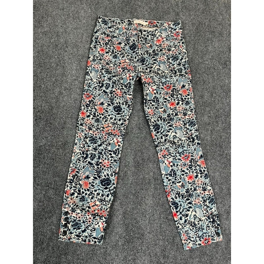 Tory Burch Emmy Ankle Skinny Jeans Floral Pants Multicolor Cotton/SpandexSize 28